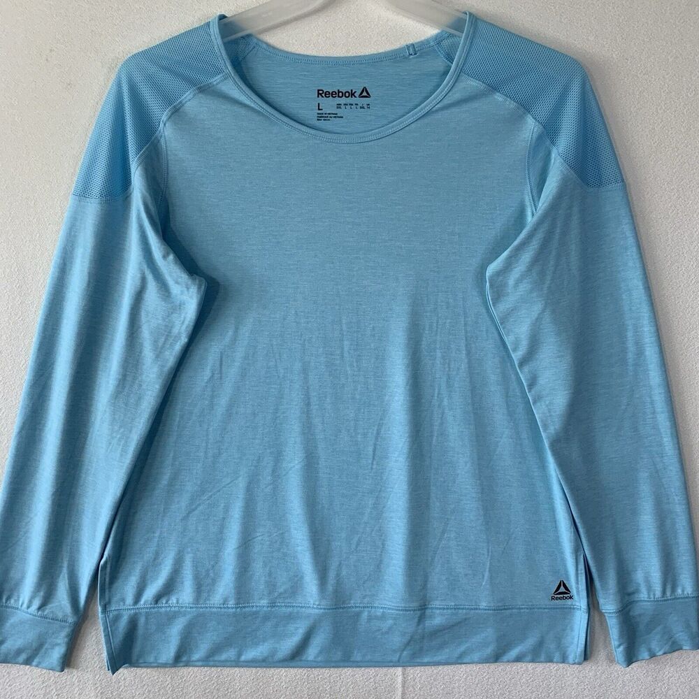 Reebok Athletic Top Women Large Shirt Performance Running Gym Yoga Active Jersey